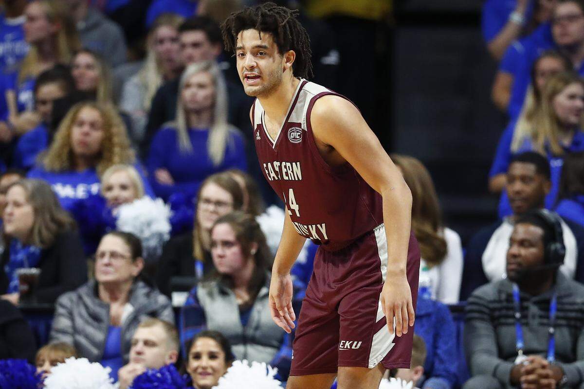 Former Scott County High School star Michael Moreno (24) averaged 8.6 points and a team-high 6.1 rebounds in his freshman season at Eastern Kentucky.