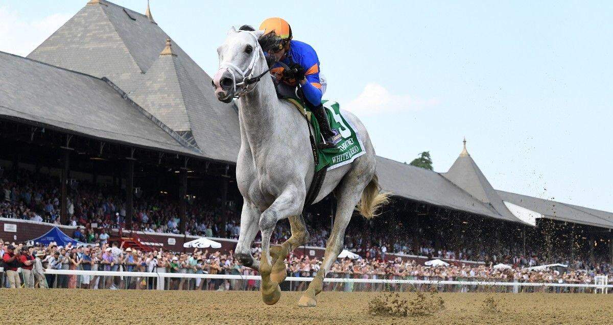 Irad Ortiz Jr., shown here aboard 2023 Breeders’ Cup Classic and Whitney Stakes champion White Abarrio, has ridden in the Kentucky Derby eight times.