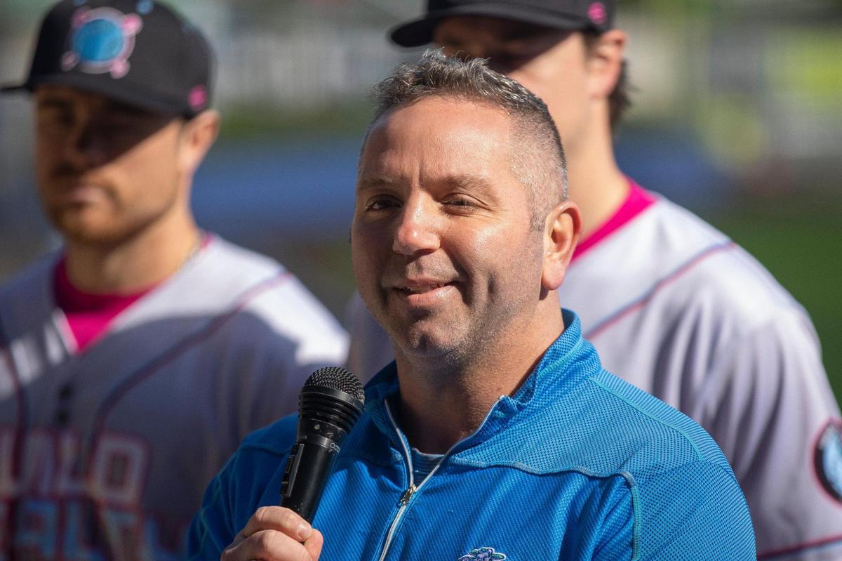 Andy Shea, president and CEO of the Lexington Legends and Wild Health Genomes speaks during media day at Wild Health Field on Tuesday.