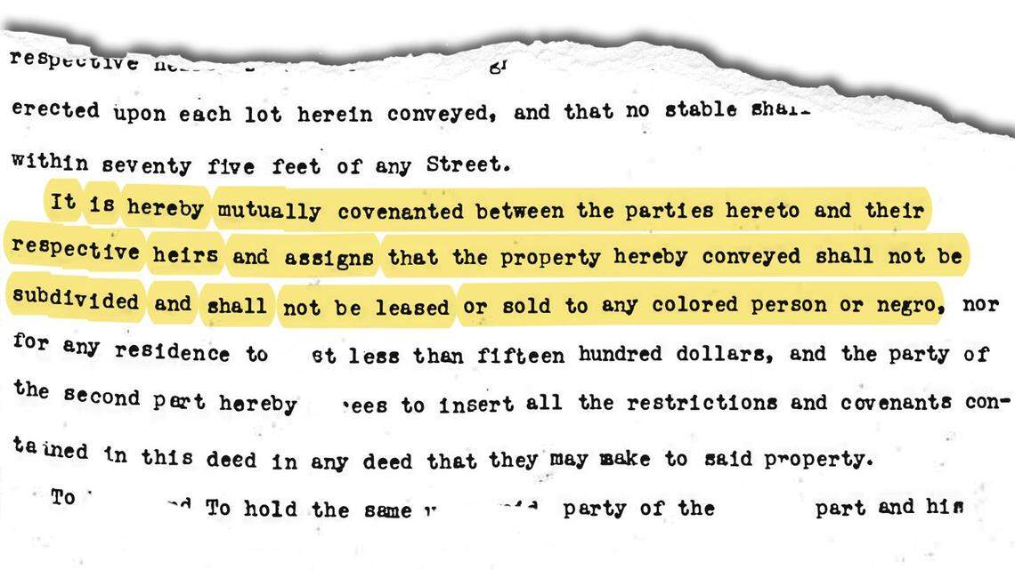 This language is part of a racially restricted convenant placed on deeds for houses in the Kenwick area when it was first developed in 1909.