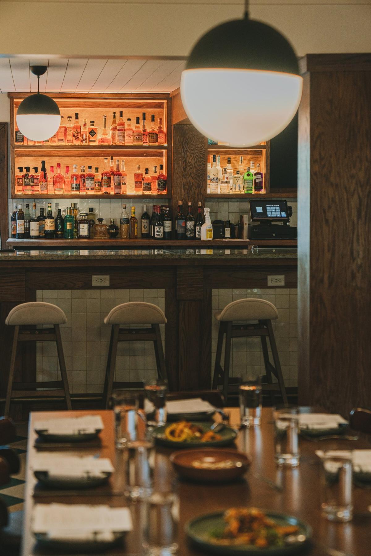 The bourbon bar at Toogie’s Table has a reverse speakeasy feel. The restaurant is located in the Bardstown Motor Lodge in Bardstown, Ky.