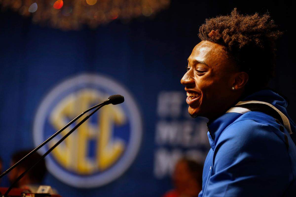 Ashton Hagans took questions from reporters during SEC Media Day on Wednesday. He promised a locked in group of Wildcats this season.