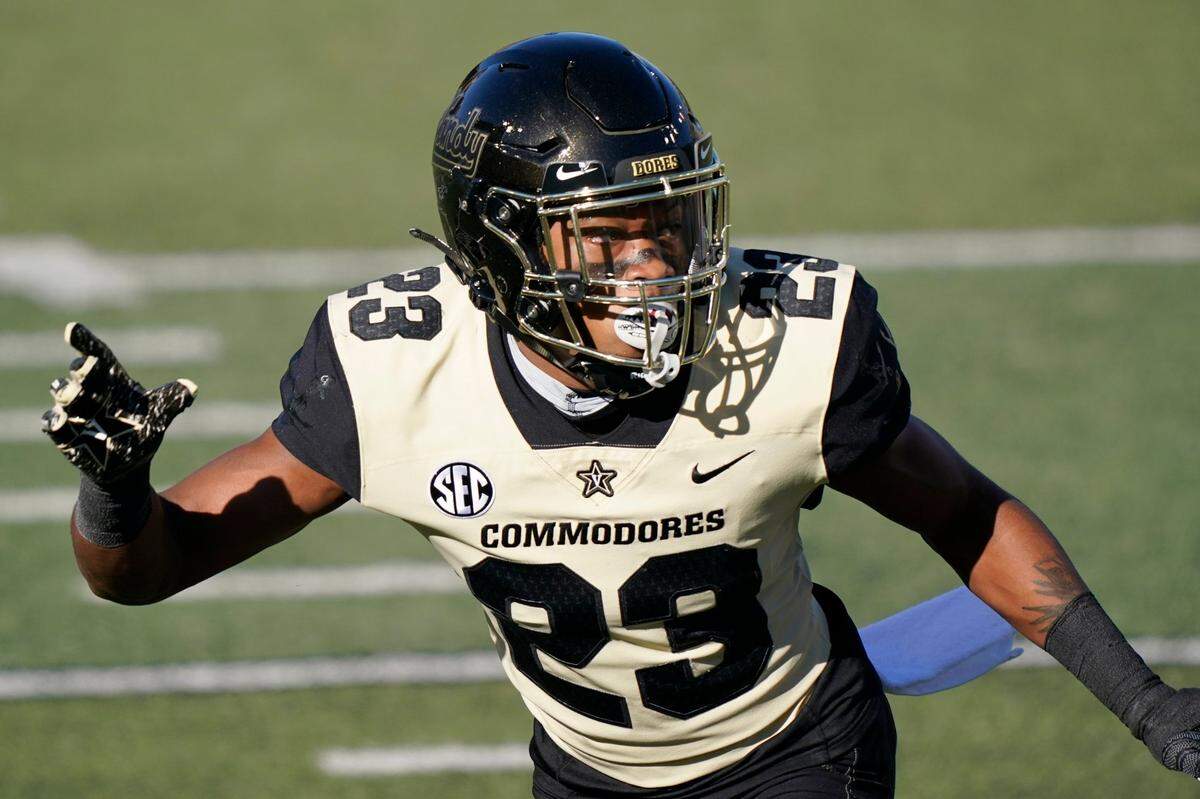 Vanderbilt nickelback Jaylen Mahoney leads the Commodores with 33 tackles, including two tackles for loss.