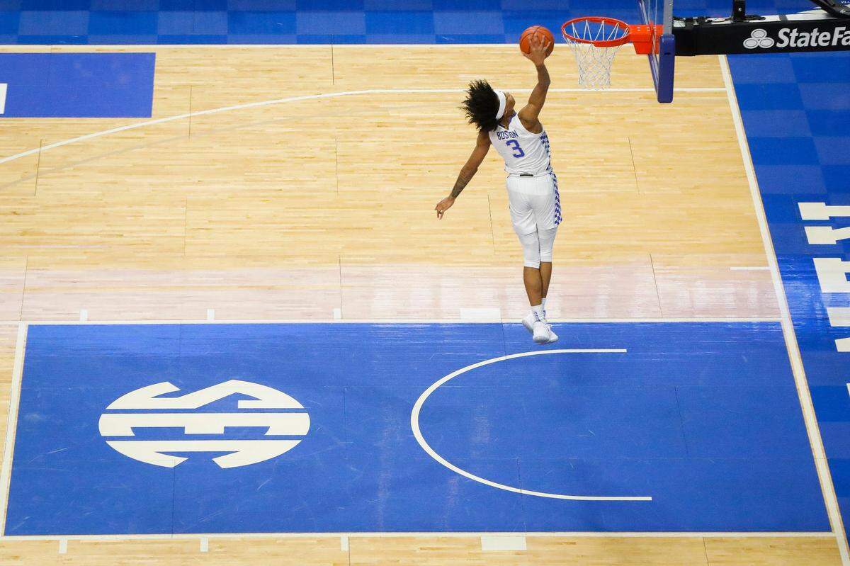 Brandon Boston is looking for other ways to contribute while his shot rounds into form. Kentucky Coach John Calipari called for Boston to focus on defense.