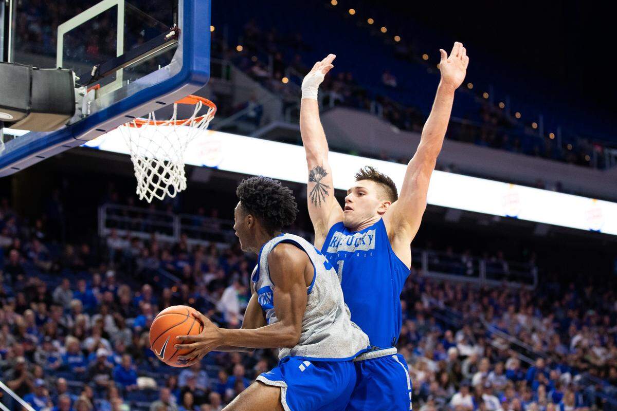 Kentucky guard Immanuel Quickley (5) had 25 points in UK’s annual Blue-White intrasquad scrimmage.