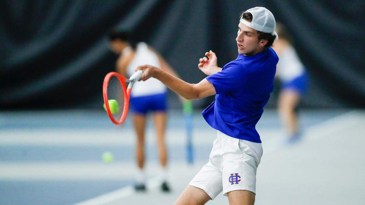 Henry Clay’s Evan Duggal earned his third straight 11th Region boys’ singles title with a two-set win against Sayre’s Tyler Fox.