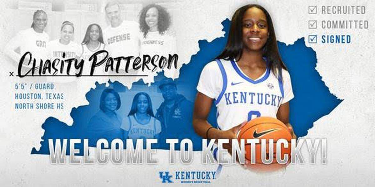 Kentucky released this image of Chasity Patterson upon announcing her transfer to UK at mid-semester of the 2018-19 school year. The former Texas point guard will be eligible to play for Kentucky for the first time on Dec. 21 at California.