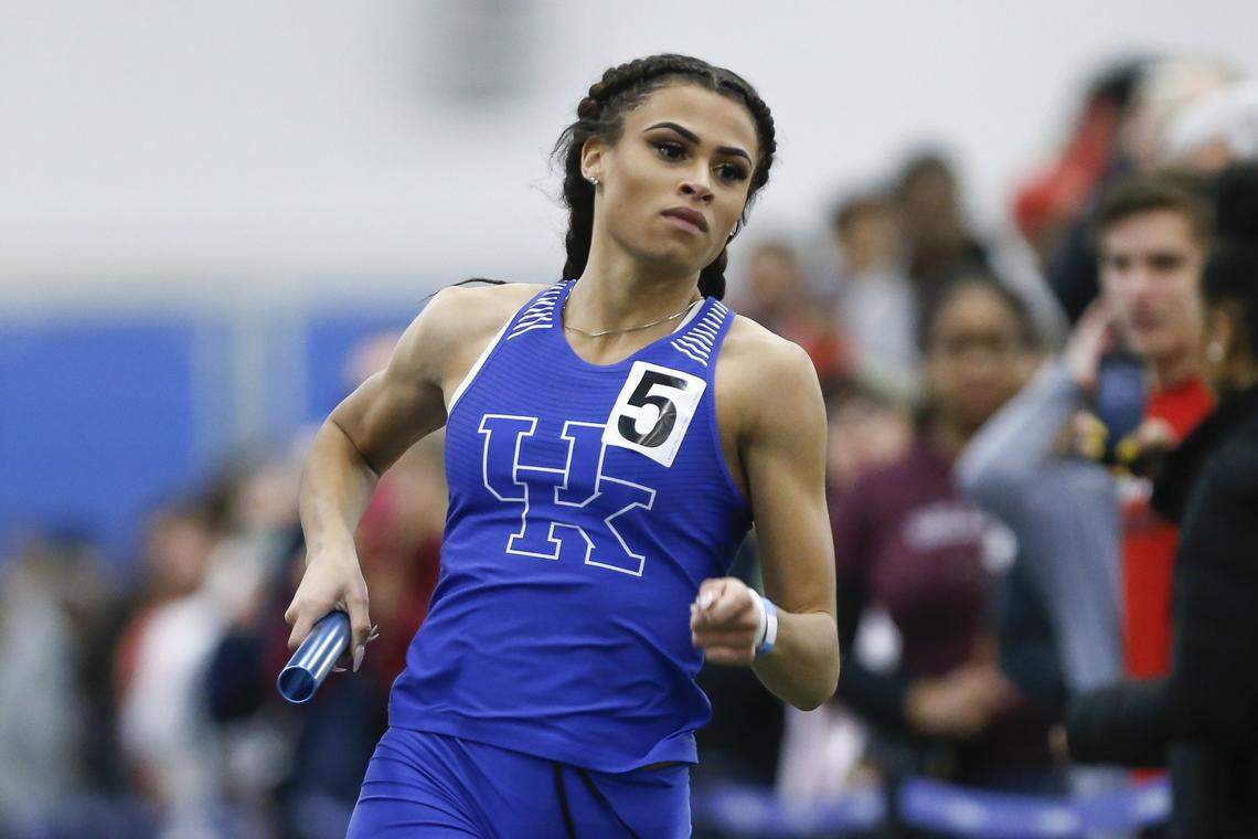 Sydney McLaughlin, now Sydney McLaughlin-Levrone, won the 400 meters hurdles NCAA outdoor championship while running for the Kentucky Wildcats in 2018.