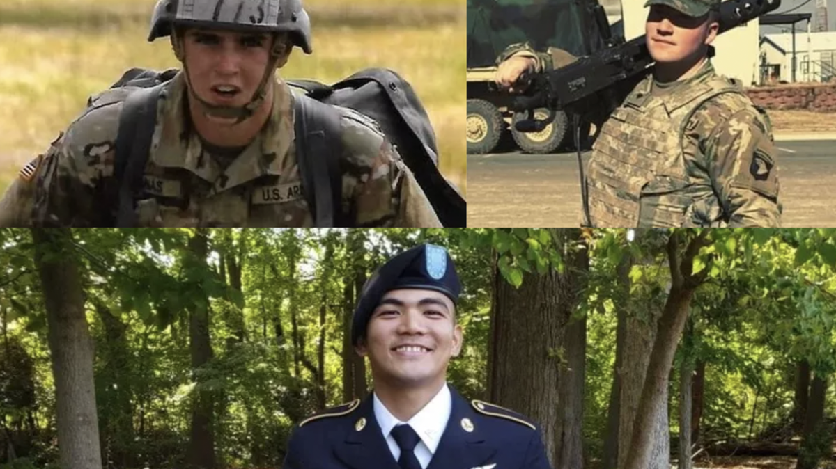 So far, GoFundMe fundraisers are collecting donations to benefit the families of Sgt. David Solinas (top left), Staff Sgt. Caleb Gore (top right) and Sgt. Isaac John Gayo (bottom). They represent three of the nine 101st Airborne Division soldiers who died when two Army helicopters collided during a routine training mission in Kentucky March 29, 2023.