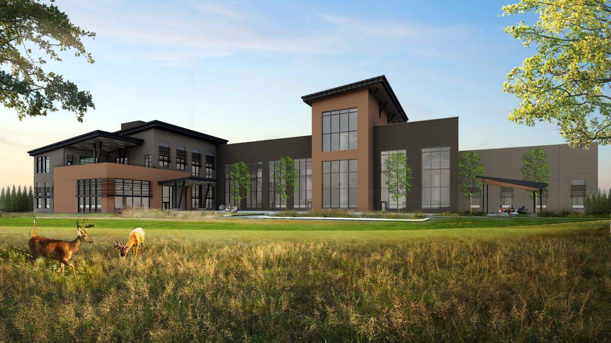 A rendering of the Pernod Ricard facility, planned for Marion County. A new 75,000-square-foot facility will be built on a 265-acre site in Lebanon. The site will include a distillery, drying operation, three warehouses and a world-class visitor center. Work on the facility is expected to begin in January 2023 and be completed by July 2024. The Marion County facility will be fully carbon neutral and will have zero fossil fuel consumption to produce bourbon.