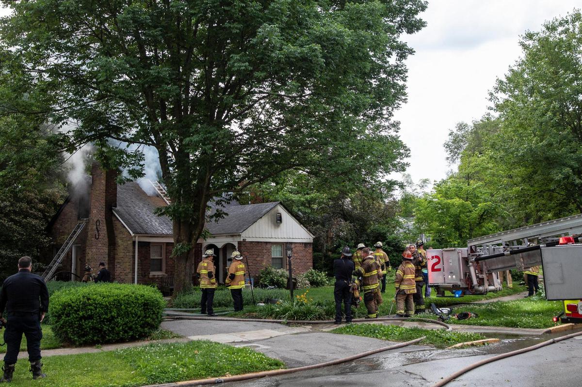 Firefighters worked at the scene of a Cochran Road fire Tuesday.