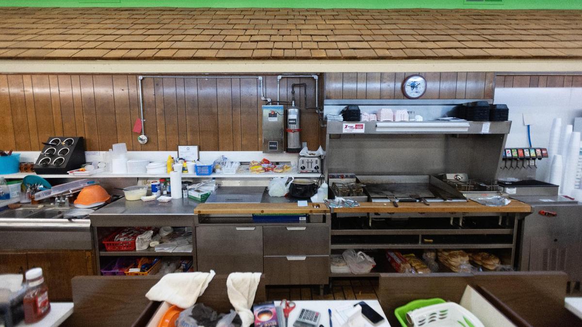 The cooking area at Vanceburg’s Osman Pharmacy is right next to the the five booths and eight stools at the counter that have been used since 1968.