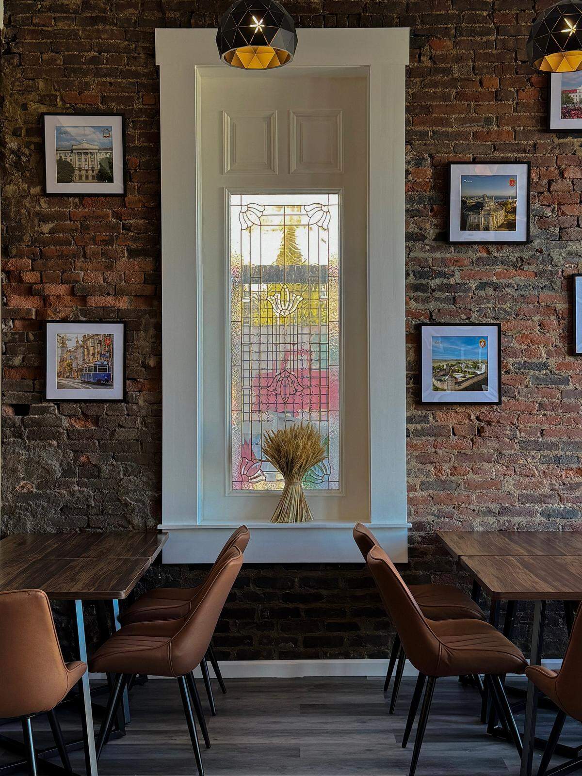 Paintings of Ukraine’s 26 regions line the walls at Taste of Ukraine. “We wanted to show how beautiful, peaceful, and prosperous our country was before the war,” said Tetiana Soloshchuk. “It is a visual journey through Ukraine and a reminder of its uniqueness, diversity, and cultural richness.