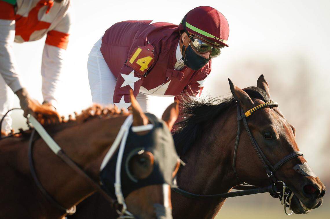 Golden Pal, with Irad Ortiz Jr. aboard, won the $1 million Breeders’ Cup Juvenile Turf Sprint at Keeneland on Friday by three-fourths of a length.