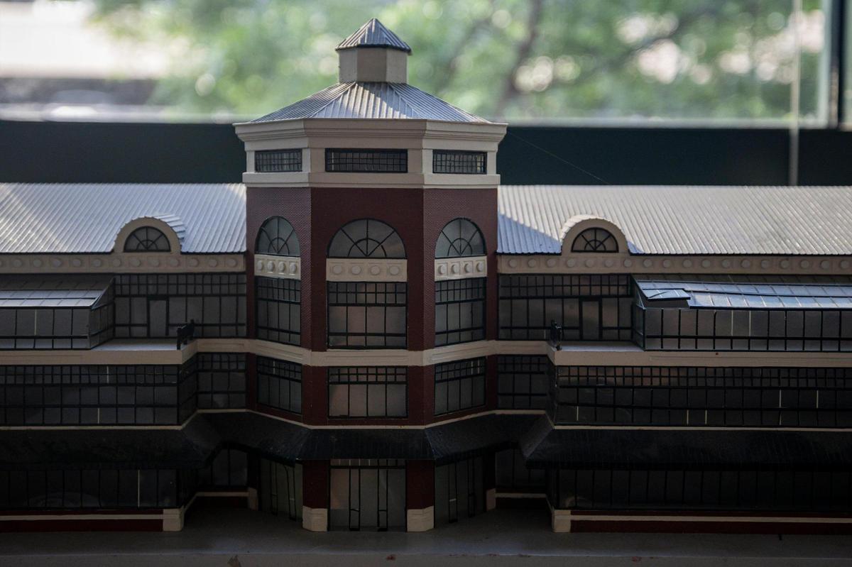 A model of the building showing completed renovations on Friday, June 20, 2025, at 325 Main Street in Lexington, Ky.