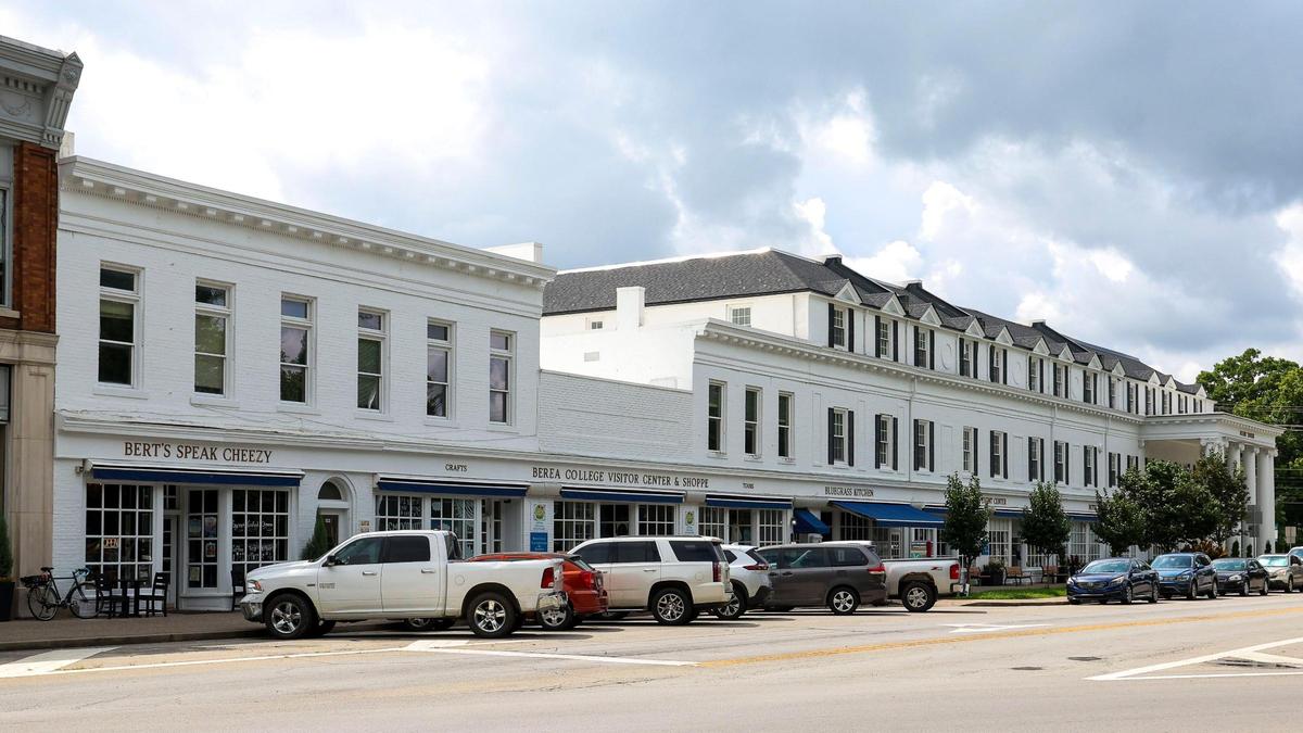 College Square, Monday, July 14, 2025 in Berea, Ky. The area in downtown Berea has shops, restaurants and the Historic Boone Tavern Hotel and Restaurant.