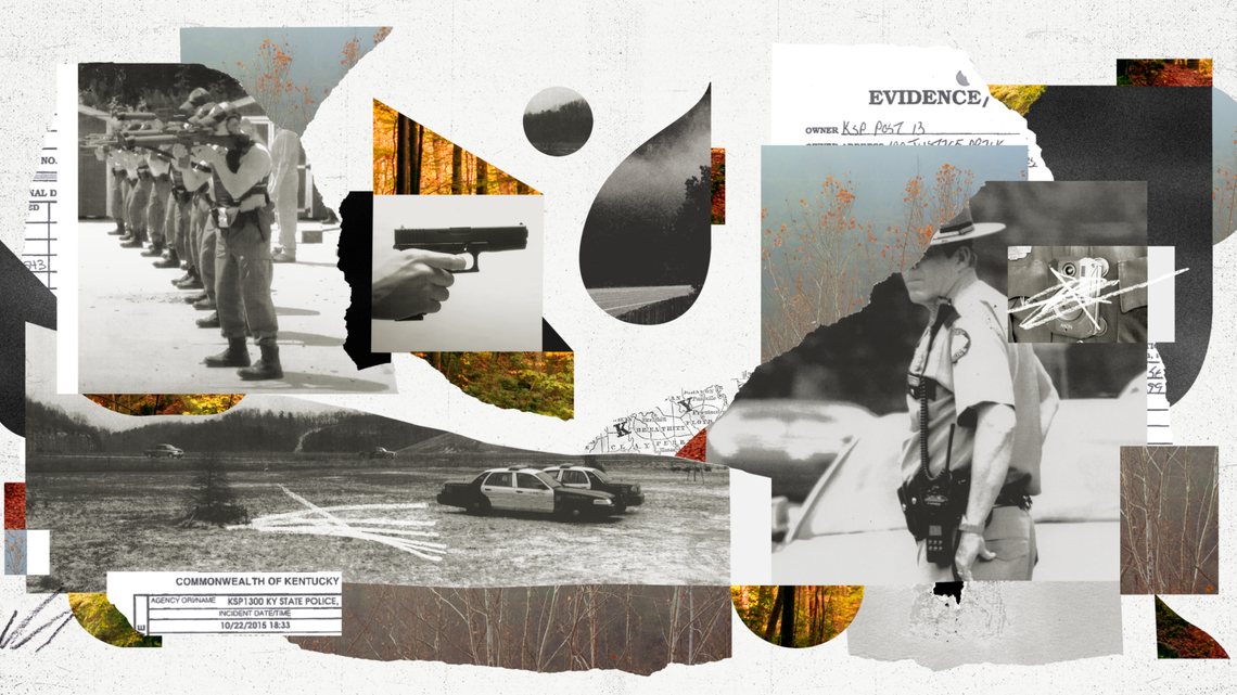 John Whitlock for The Marshall Project and KyCIR; Photos from Dermot Tatlow/laif/Redux, Kentucky State Police, Mike Belleme, Getty Images