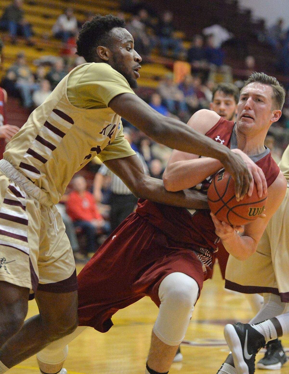 Willem Brandwijk, right, is one of three returning starters for Indiana University of Pennsylvania. The 6-foot-8 native of The Netherlands and his IUP teammates take on Kentucky in Rupp Arena on Friday night.