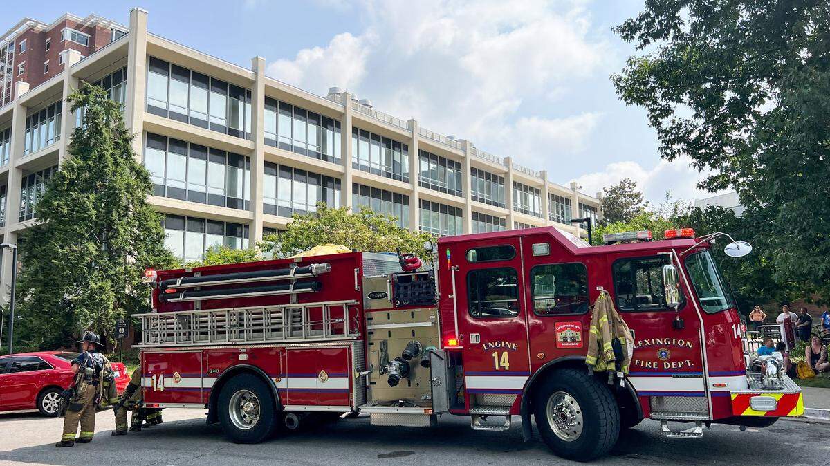 The Lexington Fire Department responds to a fire at UK’s College of Agriculture building on S. Limestone in Lexington, Ky., on Tuesday, Aug. 22, 2023.