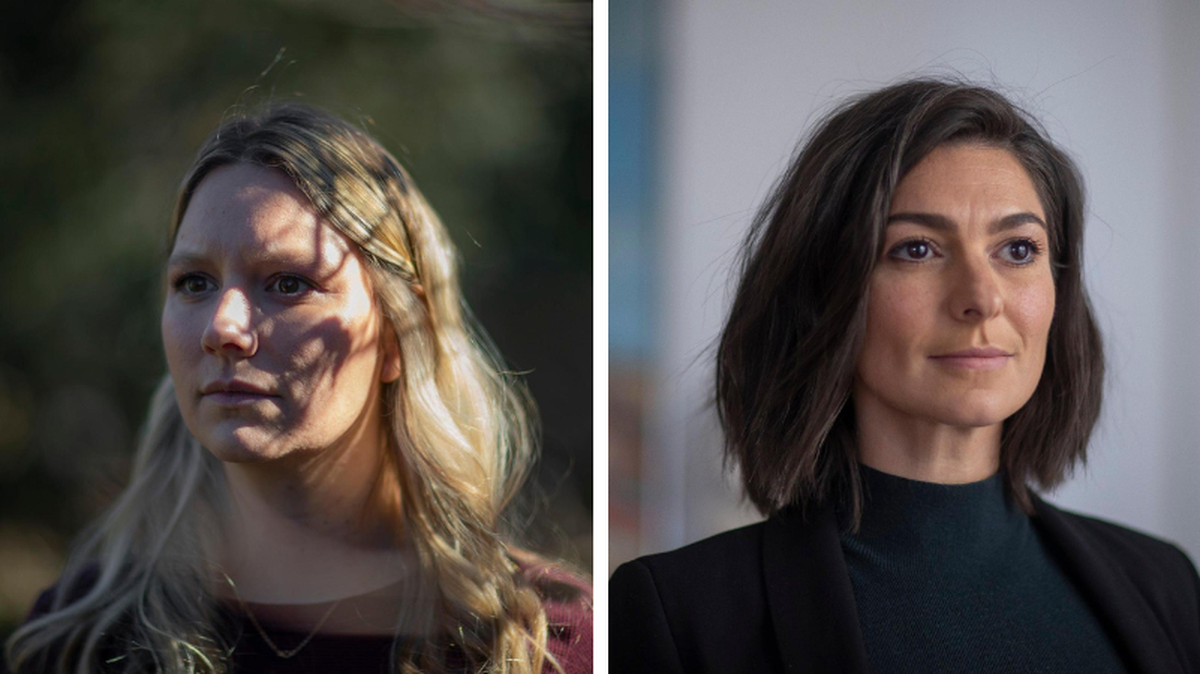 Amy English (left), of Louisville, and Leah Martin, of Lexington, have both experienced wanted pregnancies where the fetus developed an anomaly. They sought to terminate their pregnancies, but were denied the procedure under Kentucky’s abortion bans, which currently don’t have exceptions for fetal anomalies.