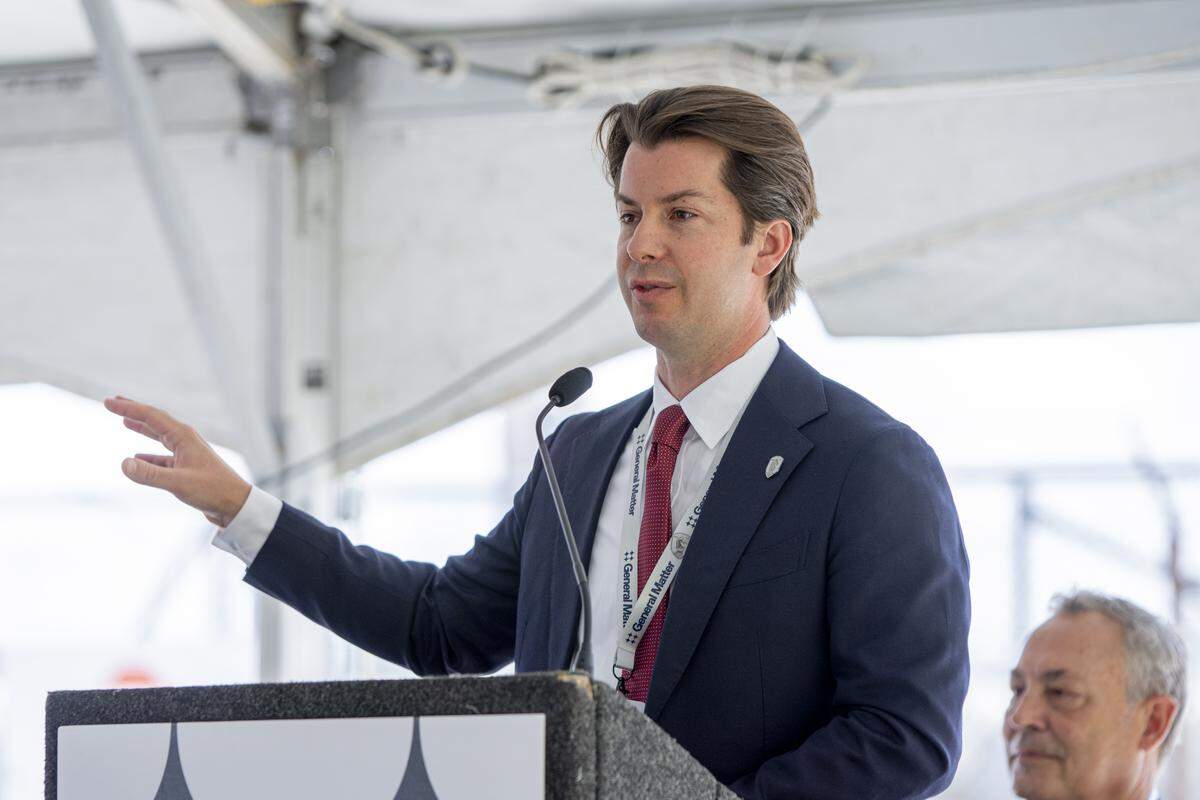 Scott Nolan, CEO of General Matter, delivers remarks during a groundbreaking ceremony for the planned uranium enrichment facility to be built at the U.S. Department of Energy Paducah Site on Tuesday, Aug. 5, 2025.