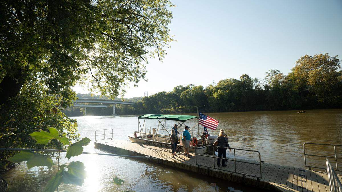 Nathan and Allison Deppenbrock, owners of Kentucky River Tours, operate the tours that take visitors to the Buffalo Trace Distillery and talk bourbon history along the way.
