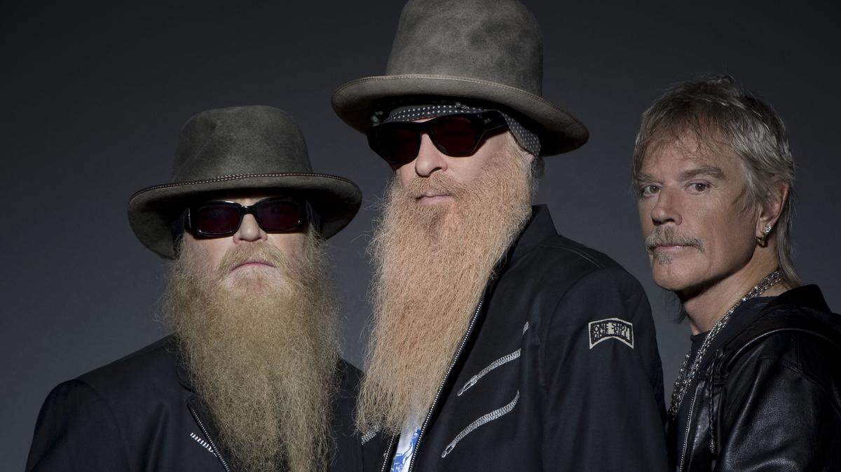 The lineup of ZZ Top hasn't changed during the trio's 44 years together: Dusty Hill, left, Billy F. Gibbons and Frank Beard.
