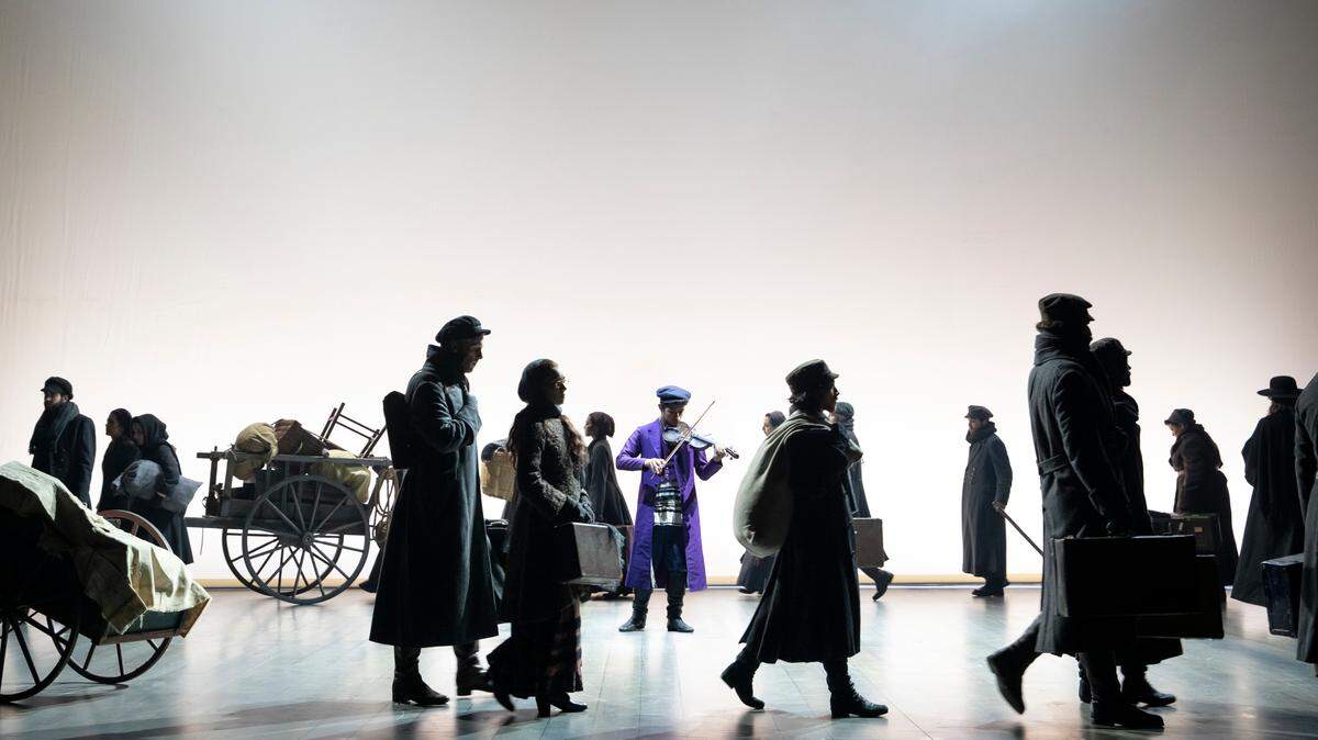 The cast of the Broadway Live touring production of the 2015 revival of the classic “Fiddler on the Roof,” which takes audiences through the tensions of one Jewish family’s dramas during the Russian pogroms, as they are forced to leave their homes.