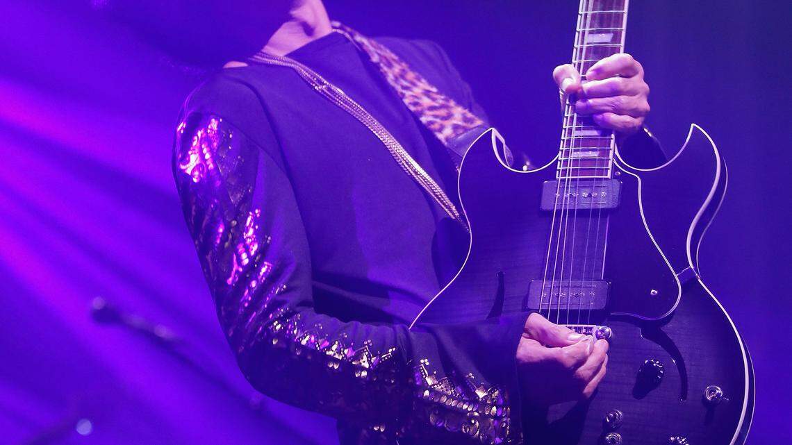 Prince performs onstage during the "HitnRun" tour opener at The Louisville Palace on March 14, 2015 in Louisville, Kentucky. Photo by Chelsea Lauren for NPG Records. (Exclusive Coverage) 