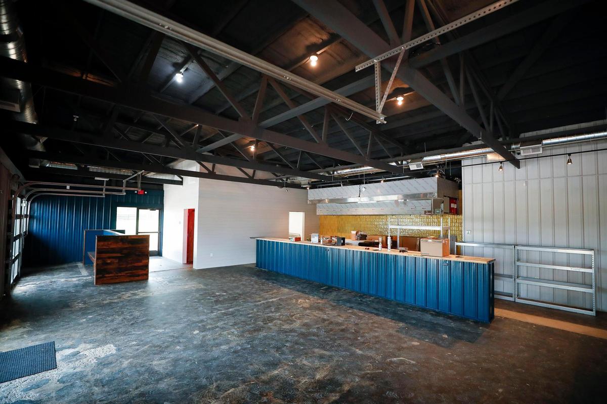 The still unfinished Boonedogs bar and restaurant interior which will hold about 70 people at maximum capacity. Boonedogs also will have plenty of seating outdoors.