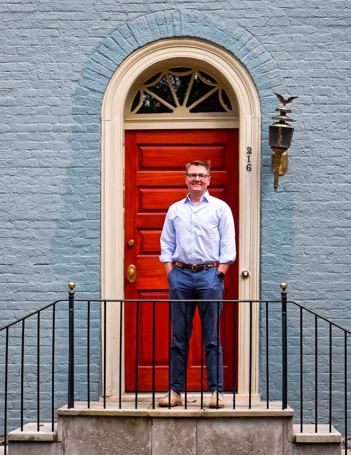 Former Lexington Mayor Jim Gray, at his 1820 home in Gratz Park, is a former board member of Moveable Feast, a Lexington charity that delivers free hot meals to low-income people with HIV/AIDS.