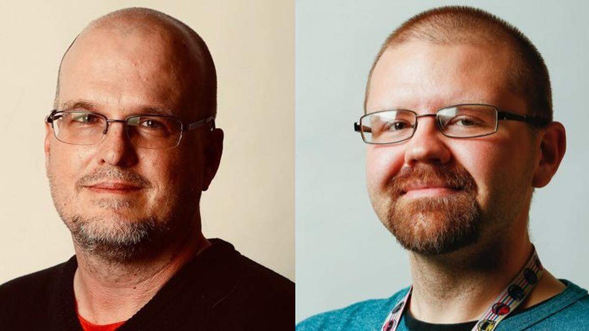 Jared Peck, left, is taking over coverage of high school sports for the Herald-Leader. Josh Moore, right, is moving to the University of Kentucky football beat.