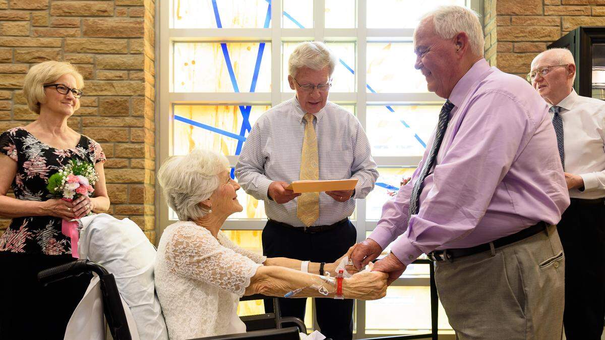 Carol Stevenson and Everett Conyers were married in the chapel at Baptist Health Lexington on Monday.