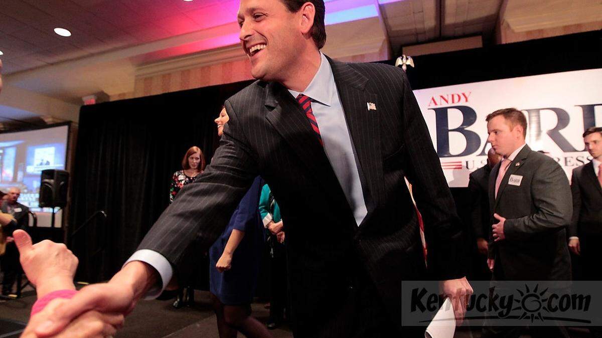 Republican Andy Barr was congratulated by supporters after unseating Ben Chandler for Kentucky's 6th Congressional  District at the Republican election night party at Marriott Griffin Gate in Lexington, Ky., on Tuesday Nov. 6, 2012.  Photo by Pablo Alcala | Staff