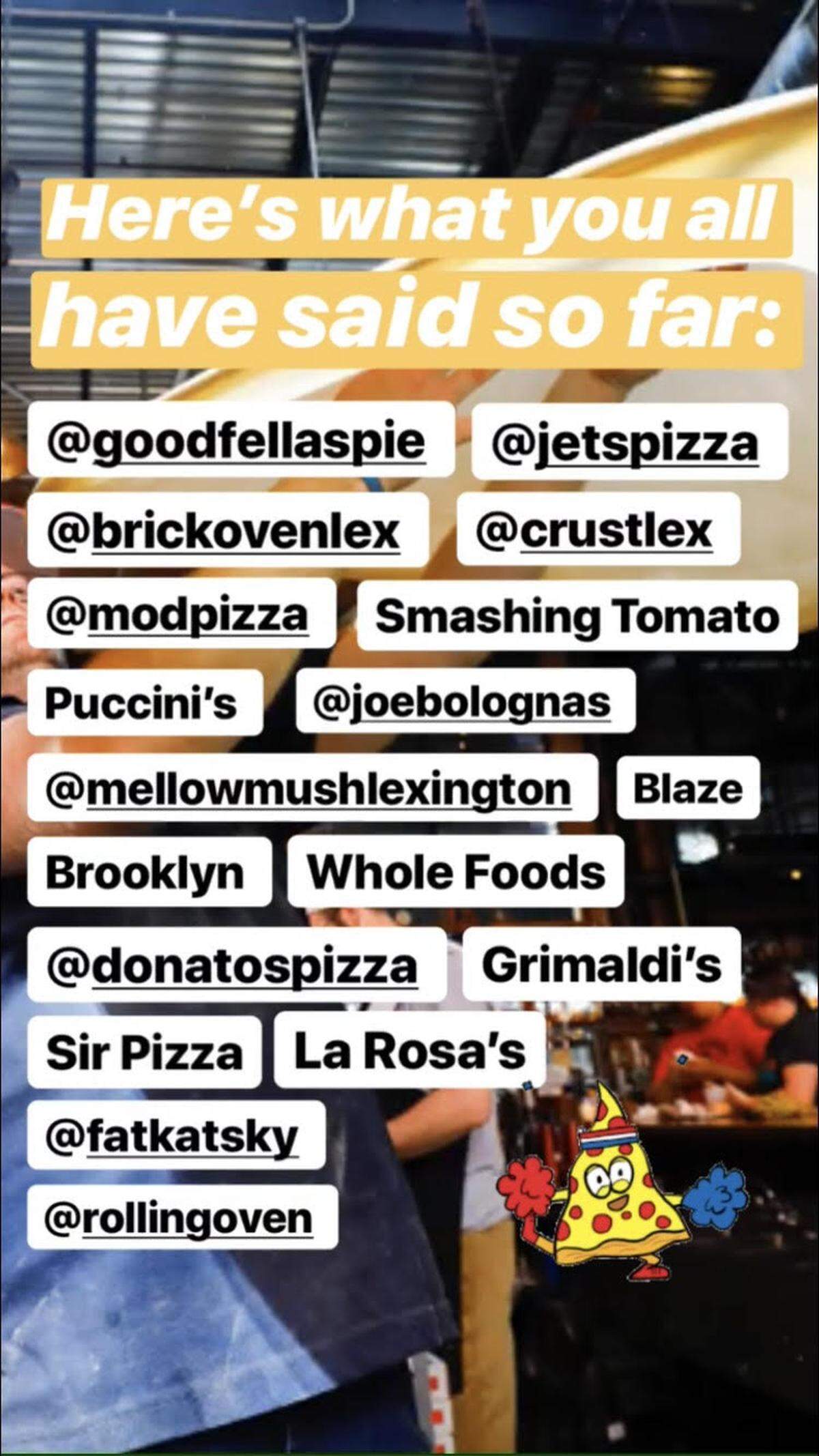 A Herald-Leader Instagram poll of readers on what their “go-to pizza” is put Goodfellas at the top of a long list of favorites.
