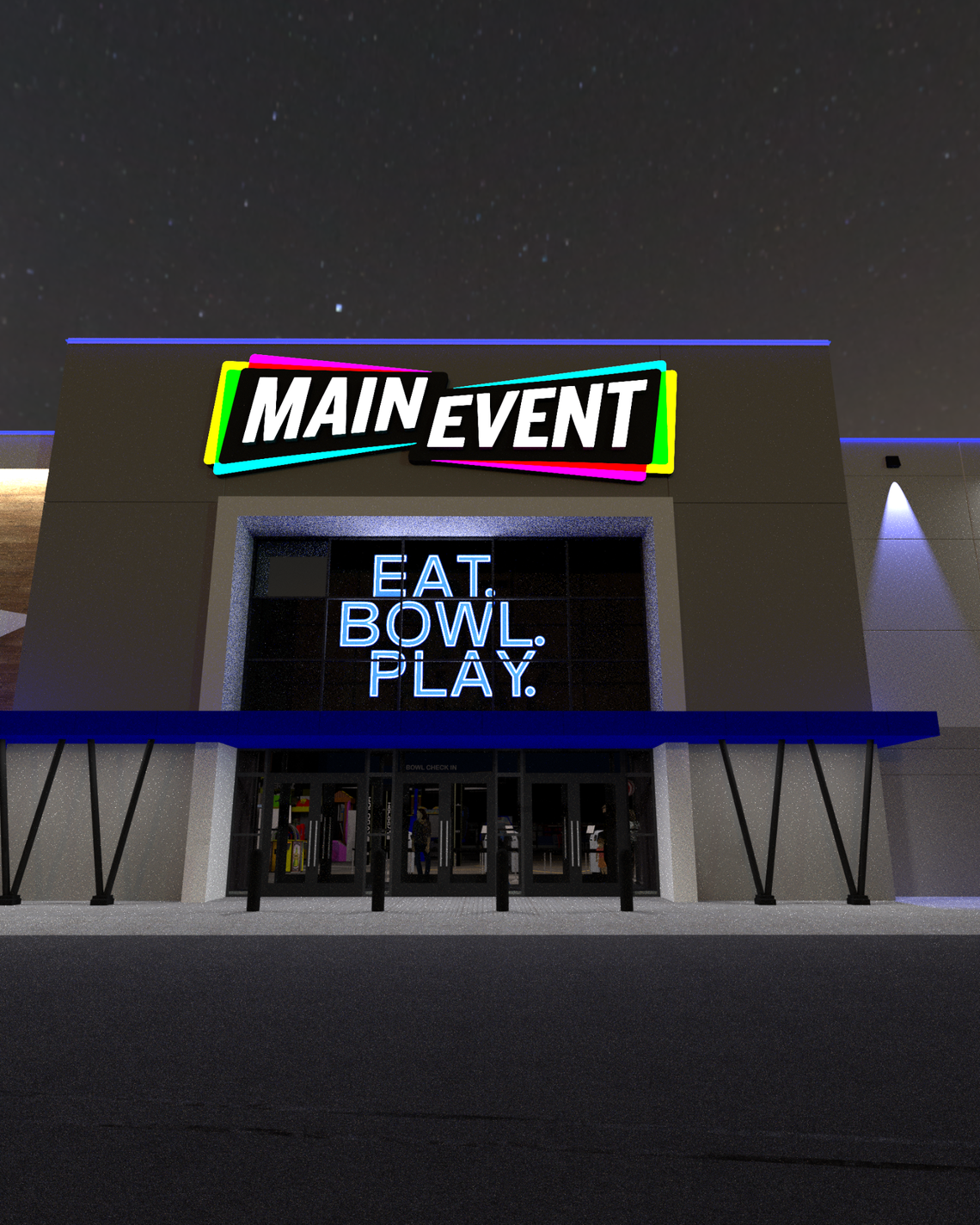 Main Event announced that the grand opening in Lexington will be March 31. The first 200 in line that day will get free laser tag for a year.