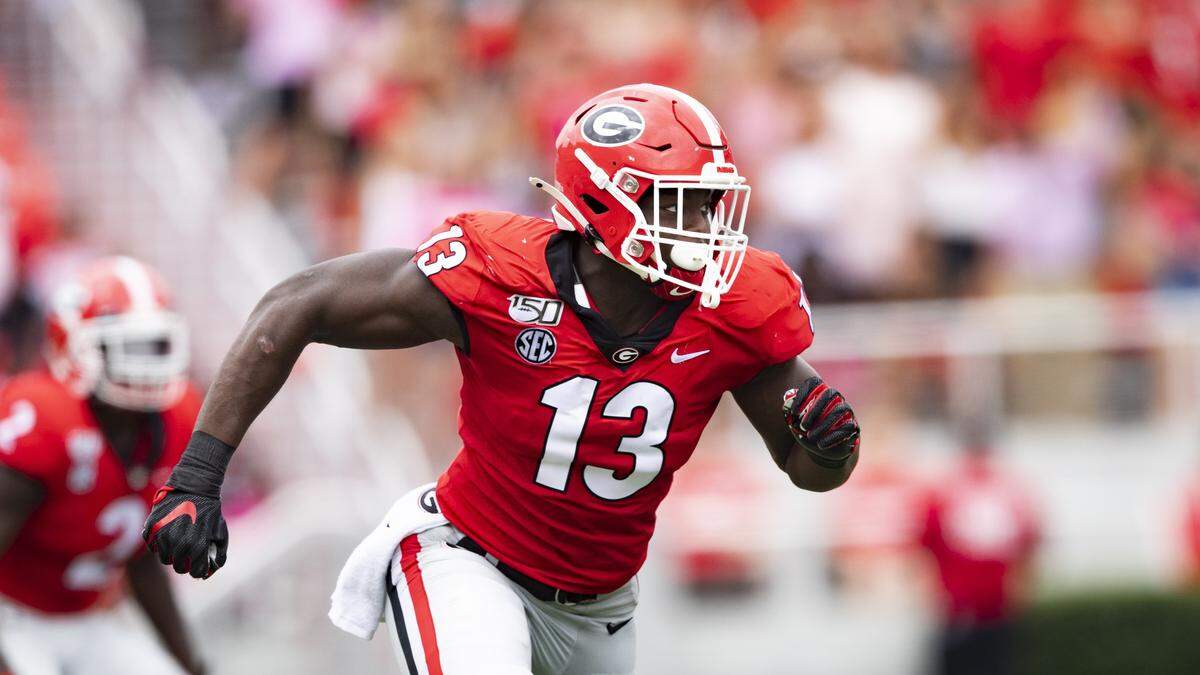 Georgia outside linebacker/rush end Azeez Ojulari is one of the most disruptive defensive presences in the SEC.