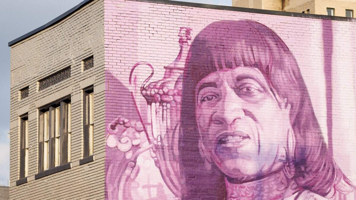 The morning sun hits a mural of Sweet Evening Breeze on Friday, June 17, 2022, at the corner of Church Street and North Limestone in Lexington, Kentucky.