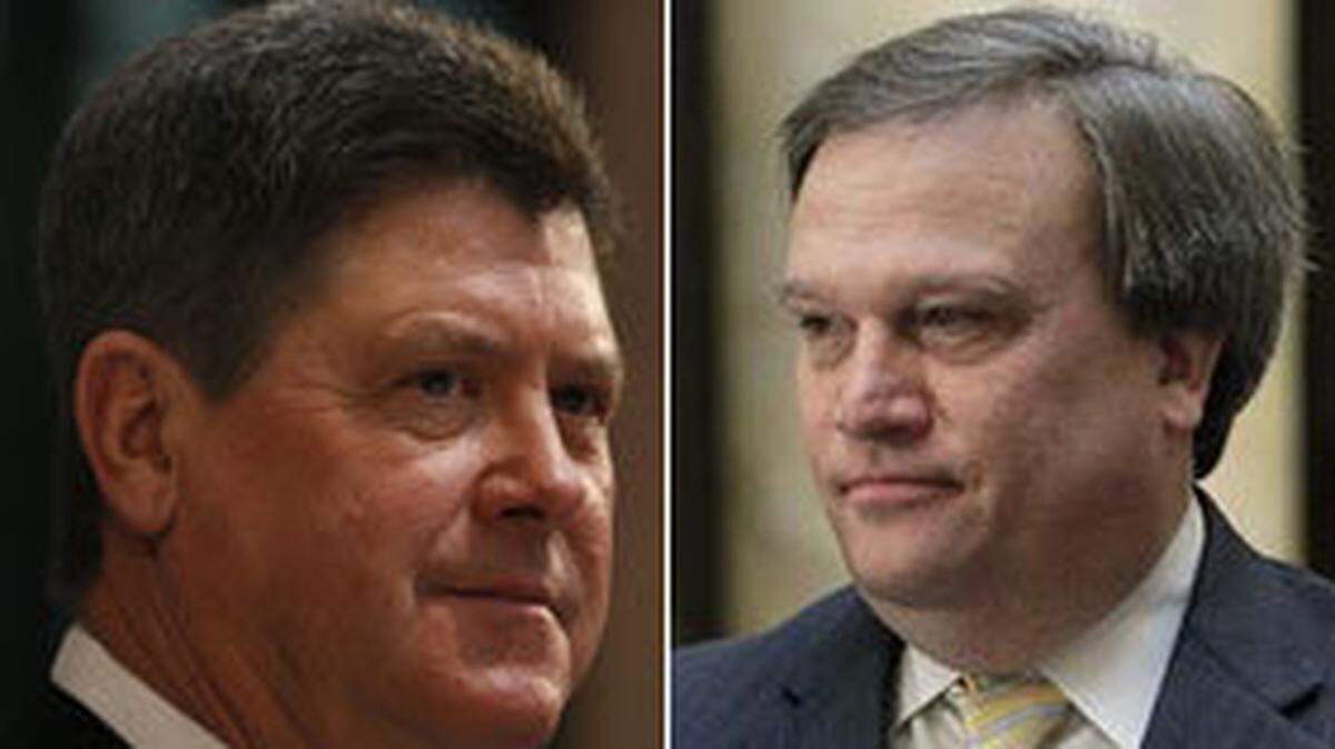 Former House Speaker Greg Stumbo, left, D-Prestonsburg, and Senate President Robert Stivers, R-Manchester