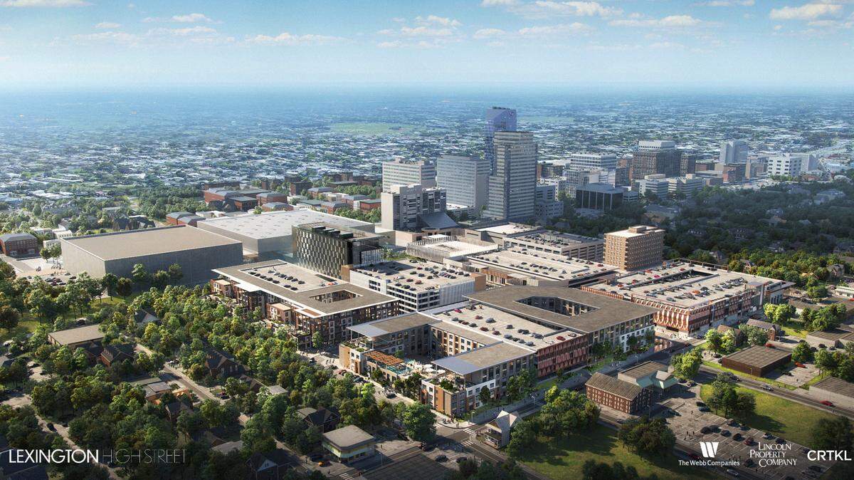 The proposed redevelopment of the High Street parking lot will include a mix of residential, retail and parking garages.