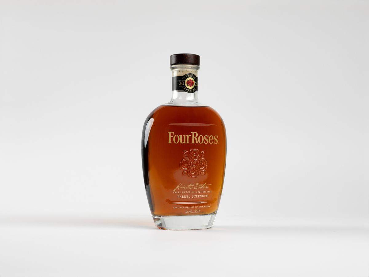 The 2024 Four Roses Limited Edition Small Batch Bourbon is a blend of 12-year-old OBSV, 15-year-old OESK, 16-year-old OESF and 20-year-old OBSV bourbons.