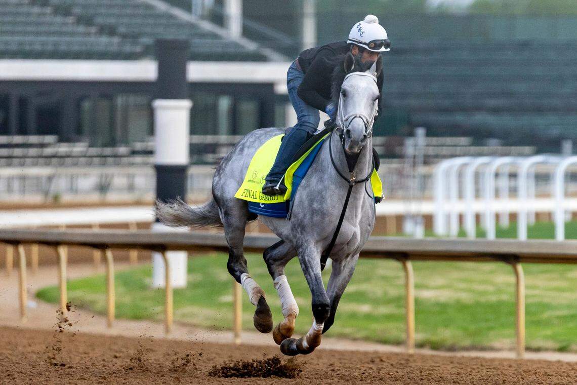 Kentucky Derby hopeful Final Gambit runs at Churchill Downs on Tuesday.