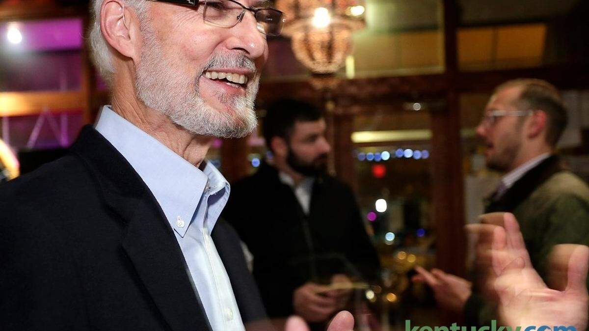 Steve Kay greeted supporters Tuesday at Natasha's Bistro and Bar after gaining the most votes in the at-large Urban County Council race. As the top vote-getter, Kay will be Lexington's next vice mayor.