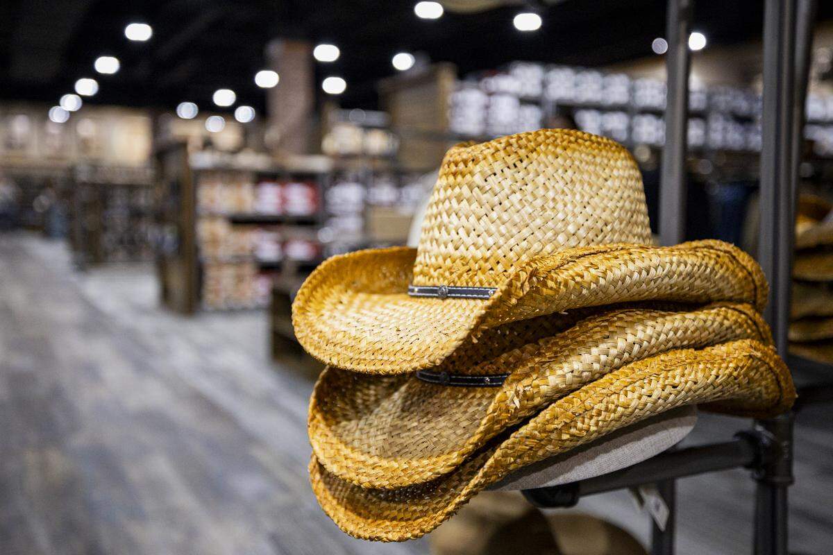Hats at Cavender’s during a tour on Thursday, Aug. 21, 2025, at Fayette Mall in Lexington, Ky. 