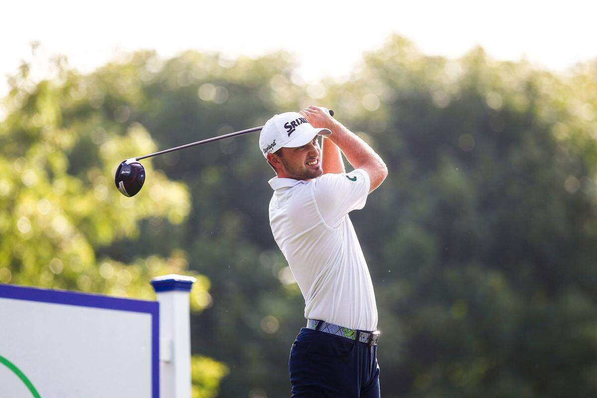 Tyler “Chip” McDaniel, who starred in high school at Clay County and in college at Kentucky, teed off on the first hole of Champions at Keene Trace during a practice round Tuesday. He’ll be making his PGA Tour debut this week.