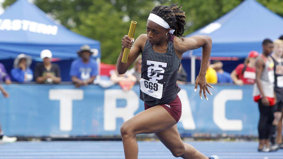 Tates Creek freshman Naturi Robinson was part of the 4-by-100 relay team that set a new overall state-meet record (47.35) on Saturday.