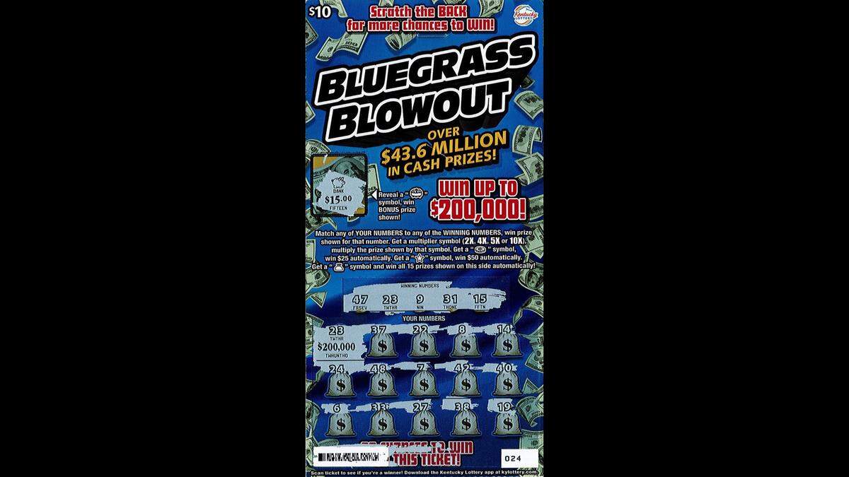 An anonymous man from Louisville, Ky., recently took home a big prize after winning $200,000 on this Kentucky Lottery scratch-off ticket.