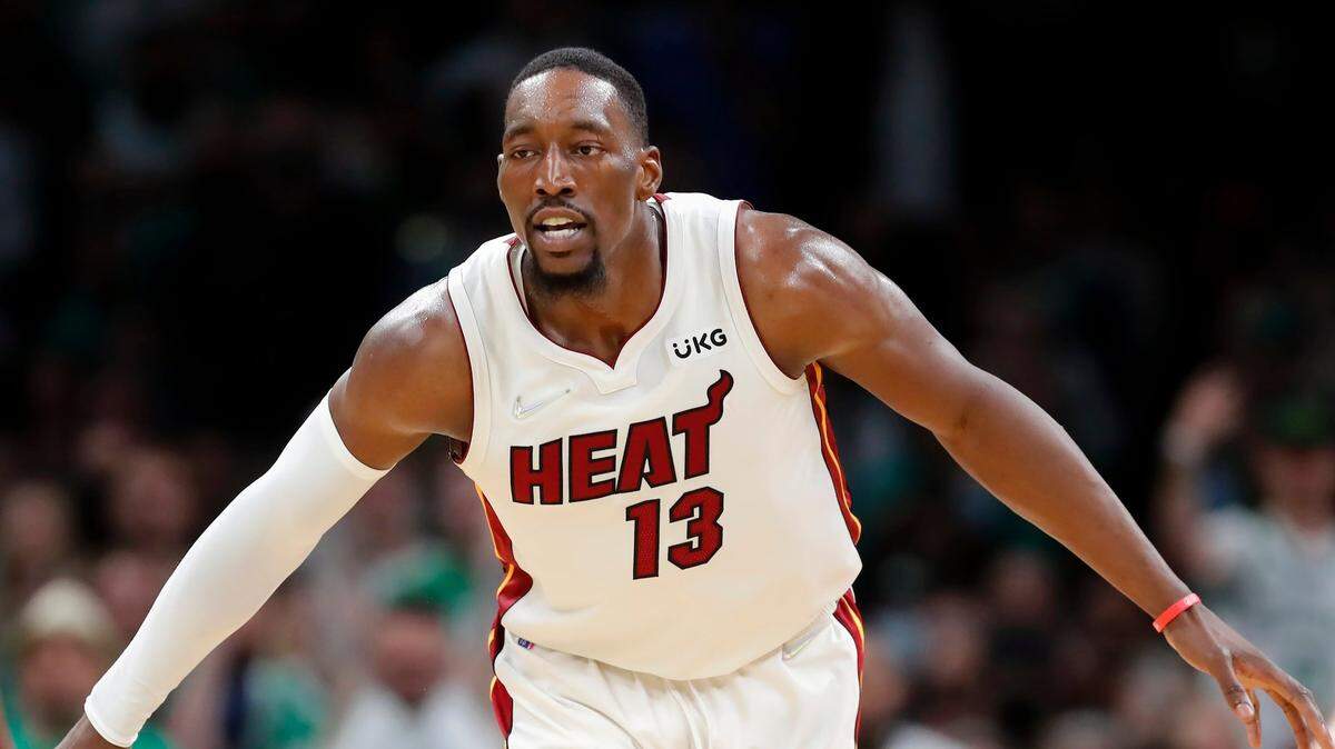 Miami Heat’s Bam Adebayo plays against the Boston Celtics during the first half of Game 6 of the NBA basketball Eastern Conference finals playoff series, Friday, May 27, 2022, in Boston. (AP Photo/Michael Dwyer)