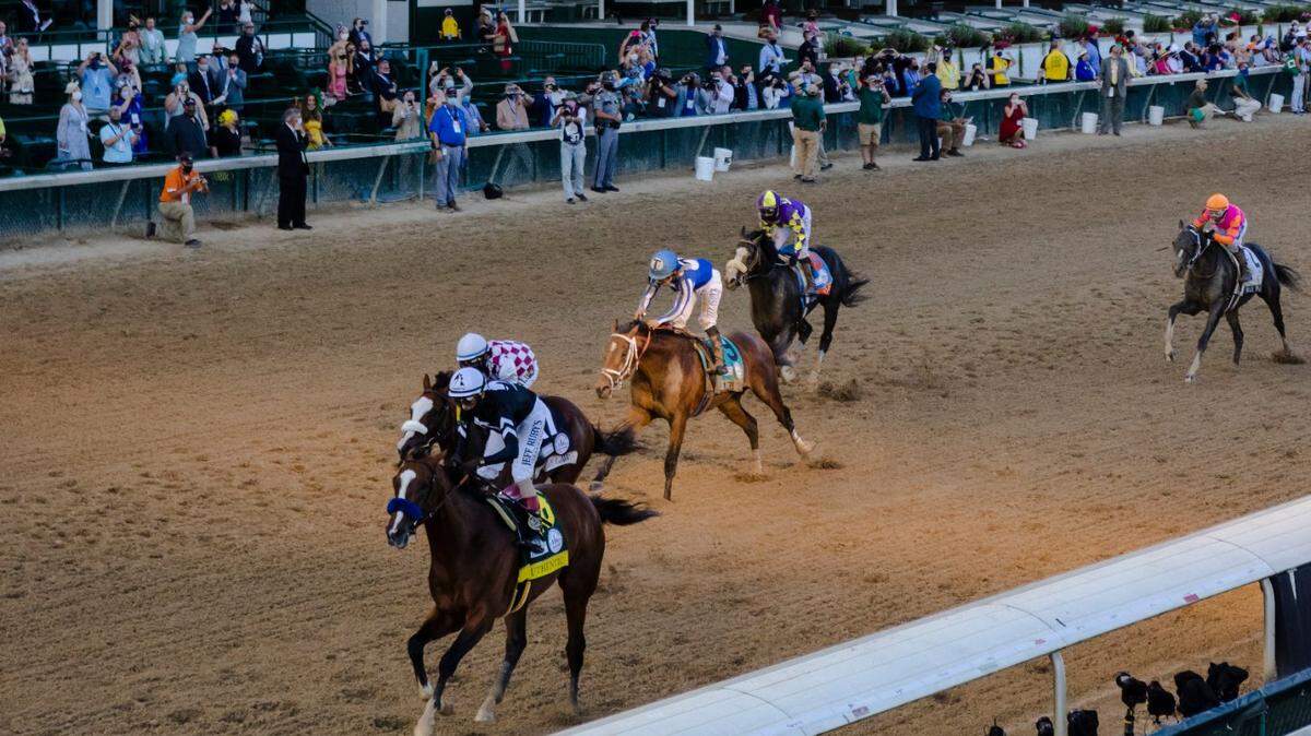 Authentic upset Belmont Stakes champion Tiz the Law, the strong betting favorite, to win the 146th running of the Kentucky Derby on Saturday, Sept. 5, 2020, at Churchill Downs in Louisville.