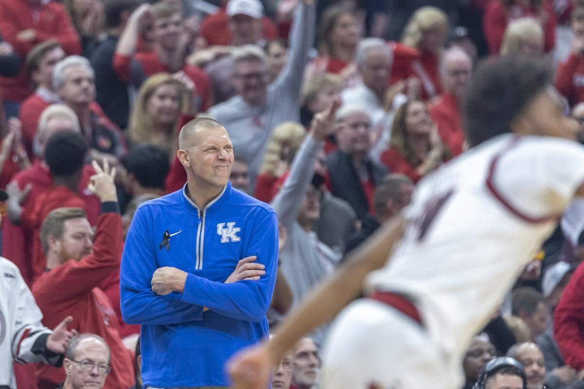Kentucky head coach Mark Pope said he was “disappointed with the product we put on the floor” in a loss to Louisville at the KFC Yum Center on Tuesday. 